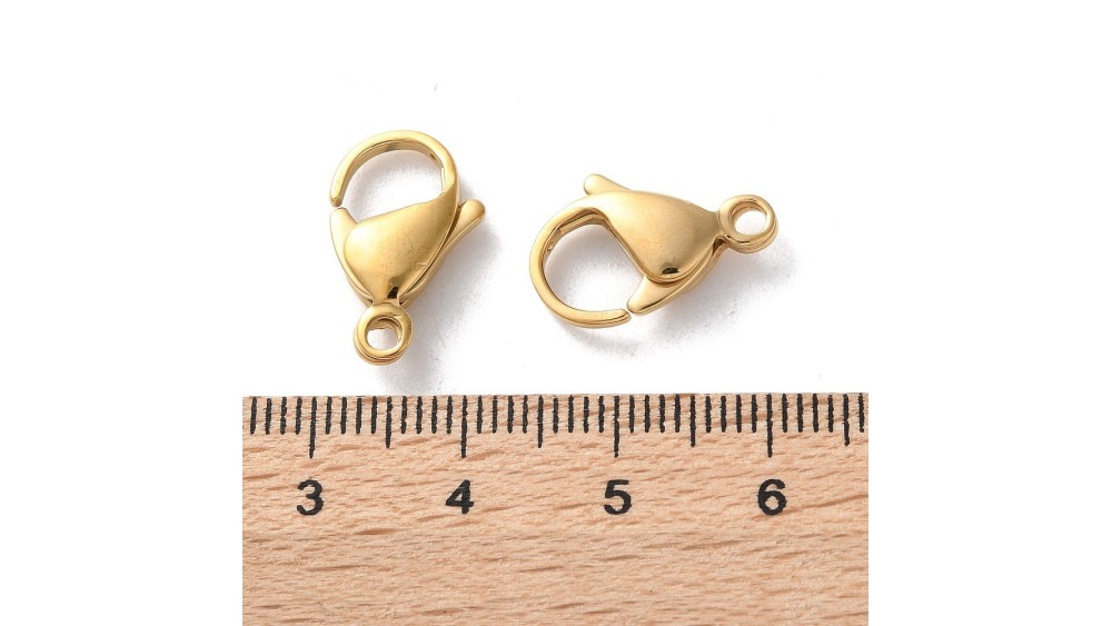 copy of Fermoir à ressort 8mm en laiton plaqué or 18k