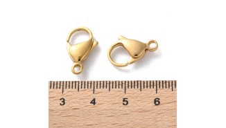 copy of Fermoir à ressort 8mm en laiton plaqué or 18k