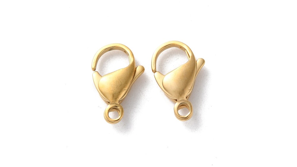 copy of Fermoir à ressort 8mm en laiton plaqué or 18k
