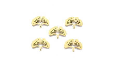 copy of Pendentif feuille acier inoxydable or 37x25mm