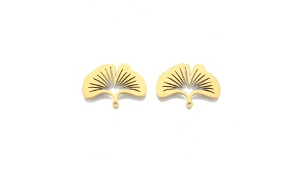 copy of Pendentif feuille acier inoxydable or 37x25mm