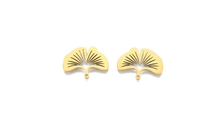 copy of Pendentif feuille acier inoxydable or 37x25mm