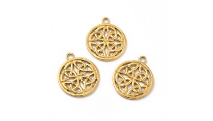 pendentif nœud celte acier or