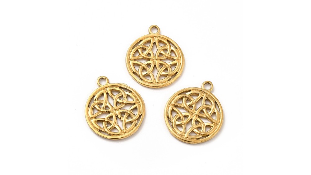 pendentif nœud celte acier or
