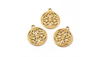 pendentif nœud celte acier or