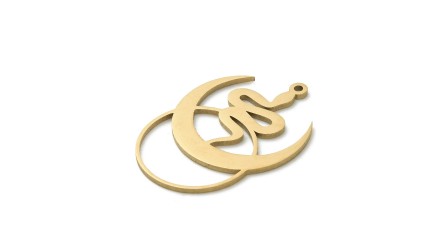 copy of Pendentif caducée d'Hermès en laiton plaqué or 18k