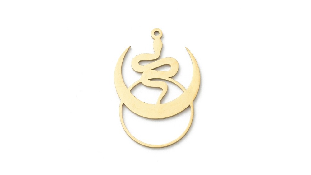 copy of Pendentif caducée d'Hermès en laiton plaqué or 18k