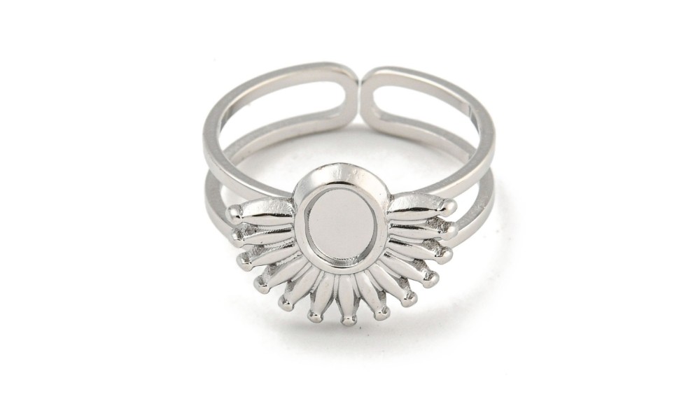 bague soleil acier