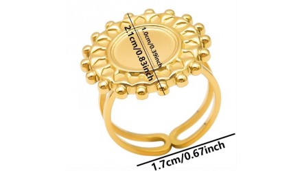 bague ronde 10mm acier or
