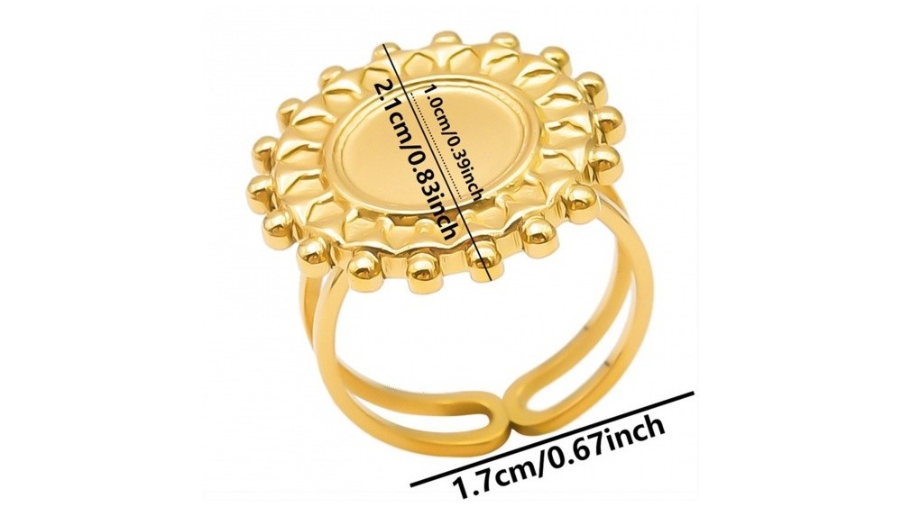 bague ronde 10mm acier or