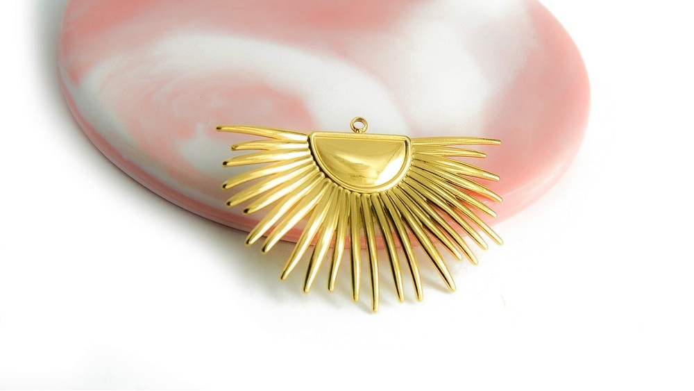 copy of pendentif médaillon support pour cabochon 4mm acier inoxudable plaqué or