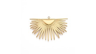 pendentif soleil acier or