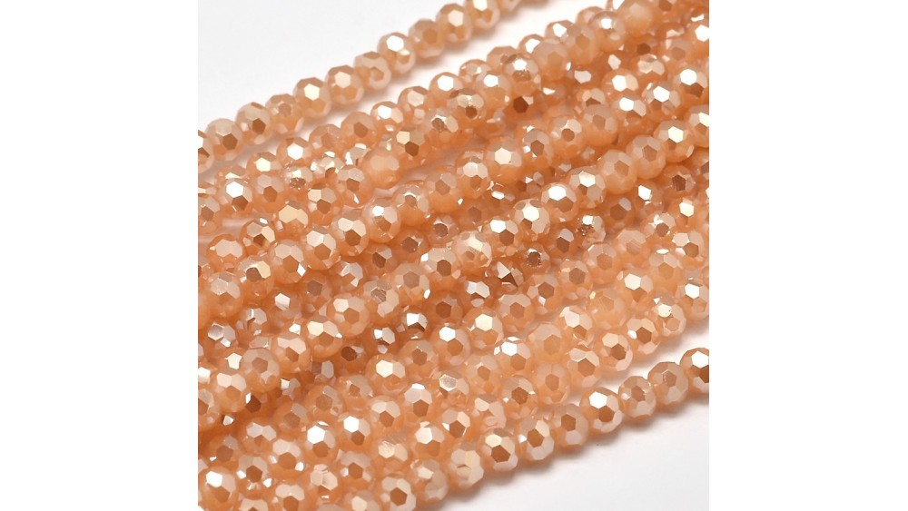 perle beige à facettes 4mm