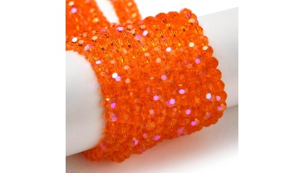 perle à facettes orange AB