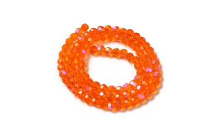 perle à facettes orange 4mm