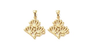 pendentif fleur acier or