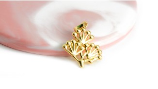 pendentif ombelle acier or