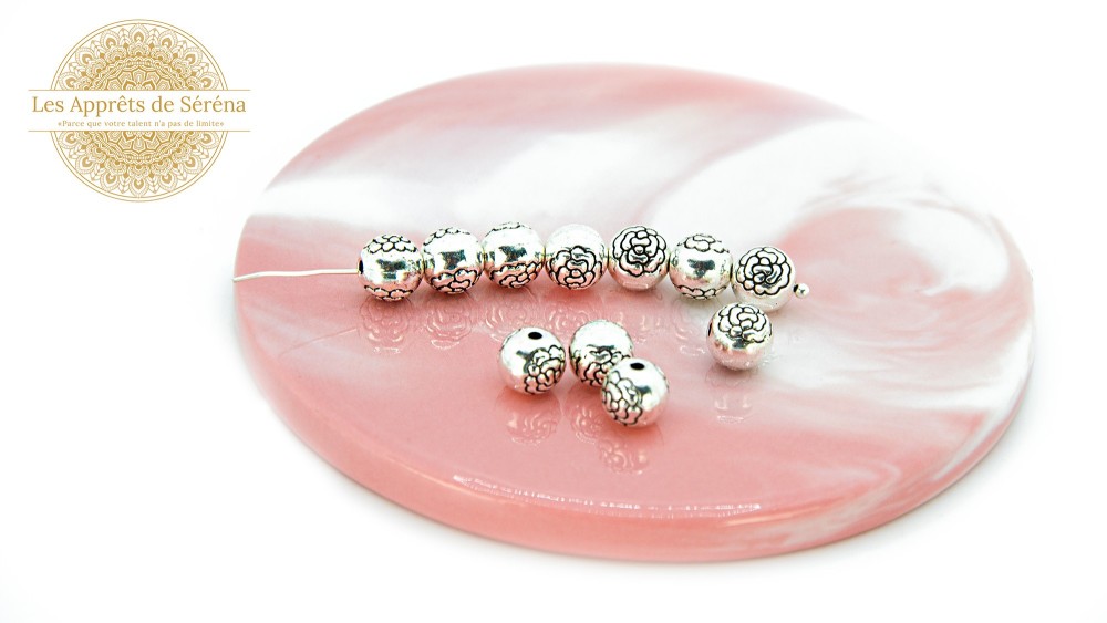 copy of Perles Bouddha 11mm en zamak argent