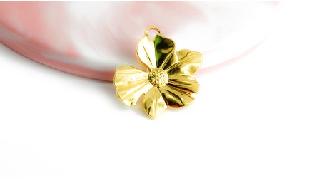 pendentif fleur or