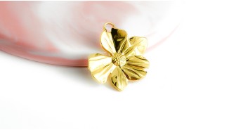 copy of Pendentif fleur Dalhia en acier inoxydable plaqué or 18k