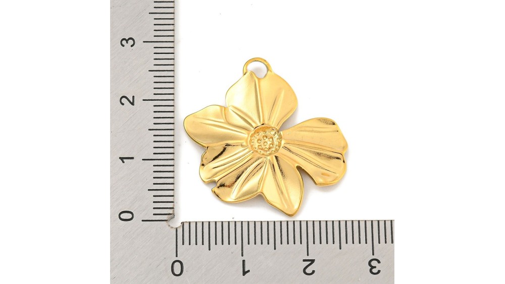 copy of Pendentif fleur Dalhia en acier inoxydable plaqué or 18k