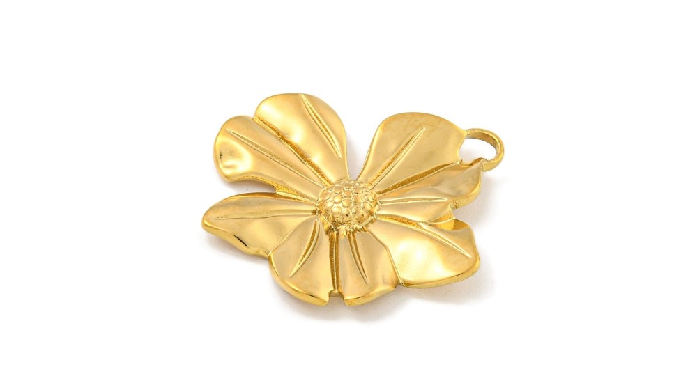 copy of Pendentif fleur Dalhia en acier inoxydable plaqué or 18k
