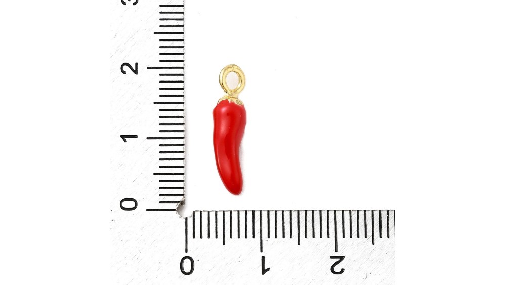 pendentif piment émaillé rouge
