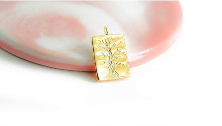 copy of Pendentif fleur Dalhia en acier inoxydable plaqué or 18k