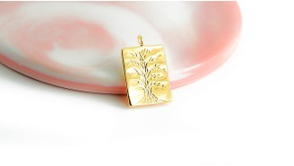 pendentif arbre or