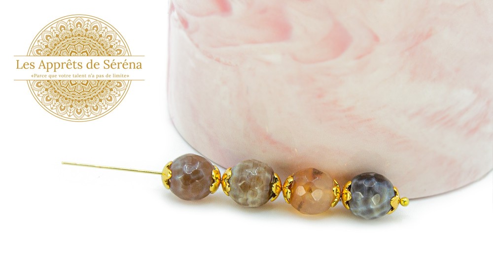 copy of Perles à facettes 10mm agate naturelle teintée bleue