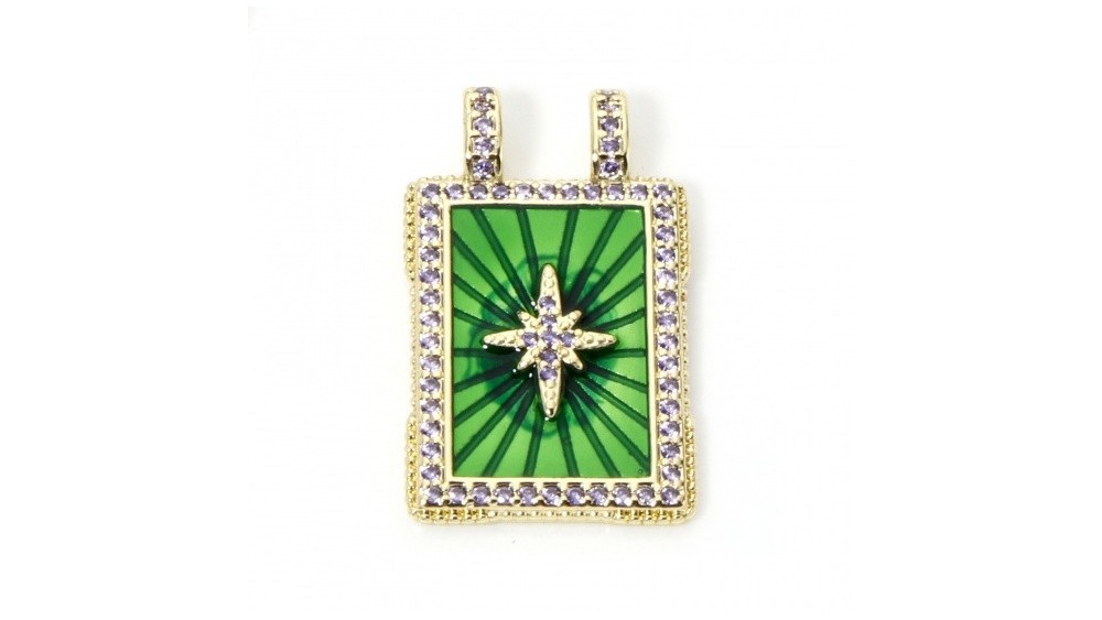 copy of Pendentifs plaque émaillée  avec strass
