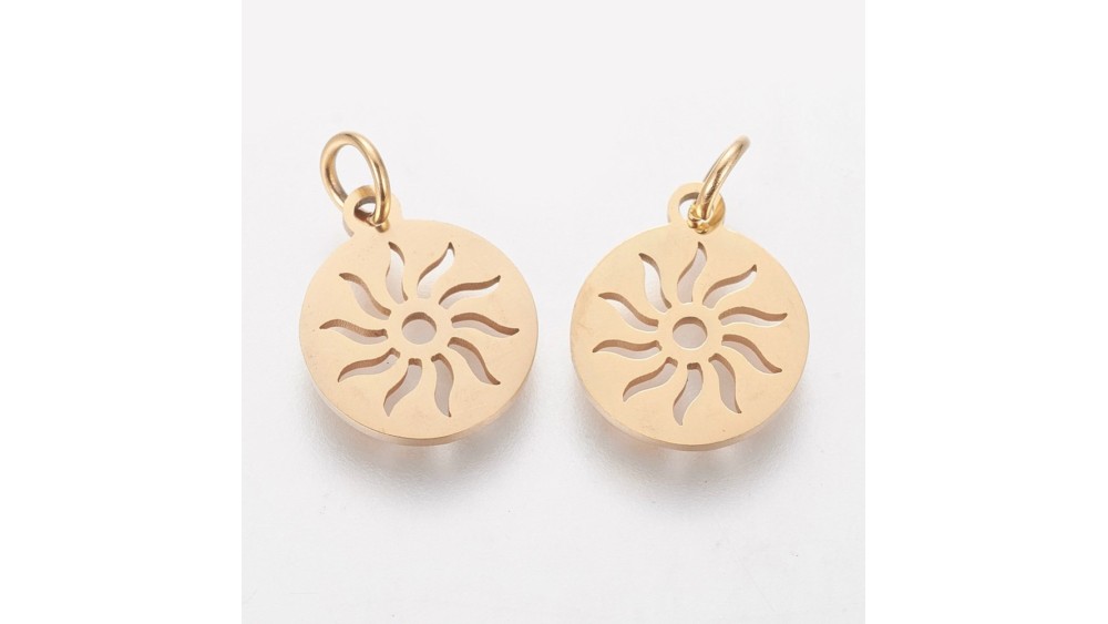 copy of Pendentif 12mm soleil en acier inoxydable couleur acier