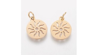 copy of Pendentif 12mm soleil en acier inoxydable couleur acier