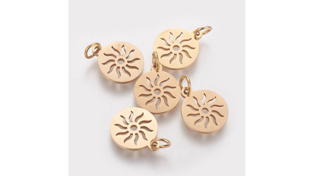 copy of Pendentif 12mm soleil en acier inoxydable couleur acier