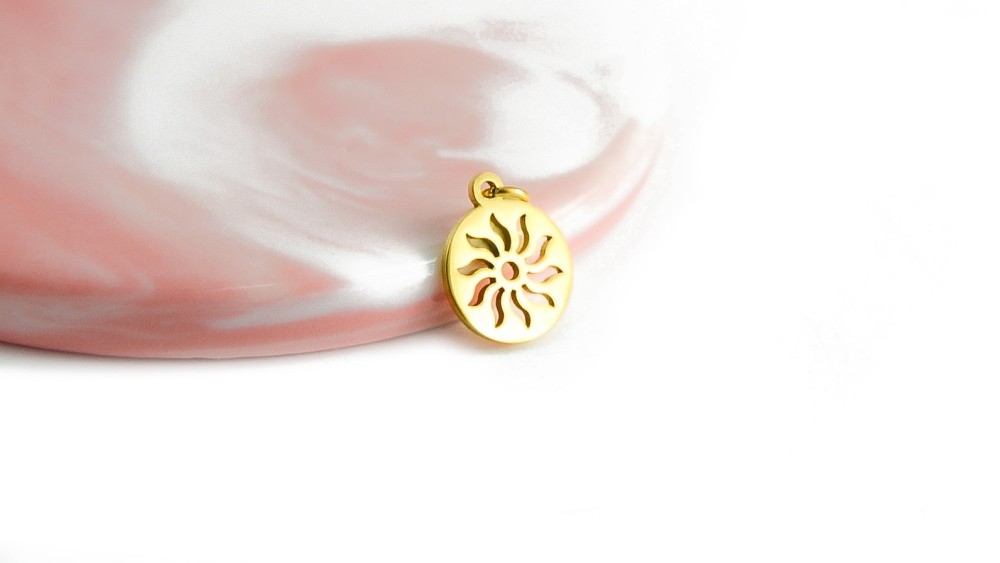 copy of Pendentif 12mm soleil en acier inoxydable couleur acier