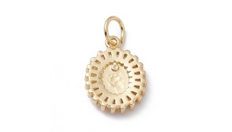 Pendentif Sainte Vierge en laiton plaqué or  18K et strass zircon