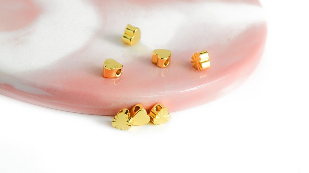copy of Perle toupie 6mm en laiton plaqué or 18k