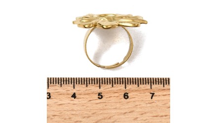 copy of Support bague 10x8mm feuille de ginko acier inoxydable plaqué or 18k