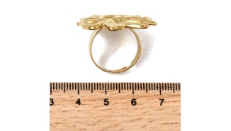 copy of Support bague 10x8mm feuille de ginko acier inoxydable plaqué or 18k