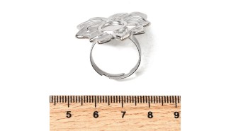 copy of Support bague 10x8mm feuille de ginko acier inoxydable plaqué or 18k