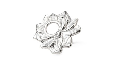 bague lotus acier argent