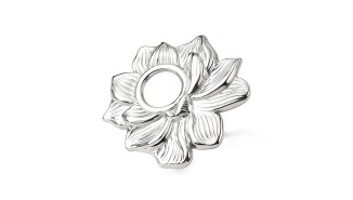 bague lotus acier argent