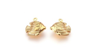 pendentif poisson acier or