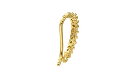 copy of Crochet d'oreille en laiton ouvragé plaqué or 18k