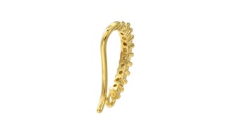copy of Crochet d'oreille en laiton ouvragé plaqué or 18k