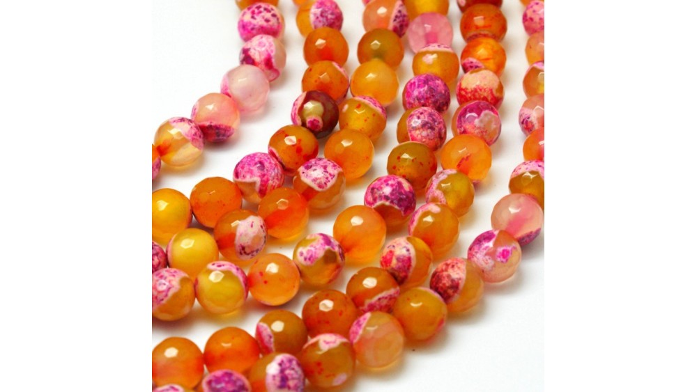 perle agate de feu 8mm