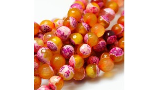 perle agate de feu orange