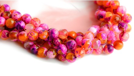 perle agate de feu à facettes