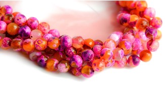 perle agate de feu à facettes