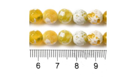 perle agate de feu 8mm jaune